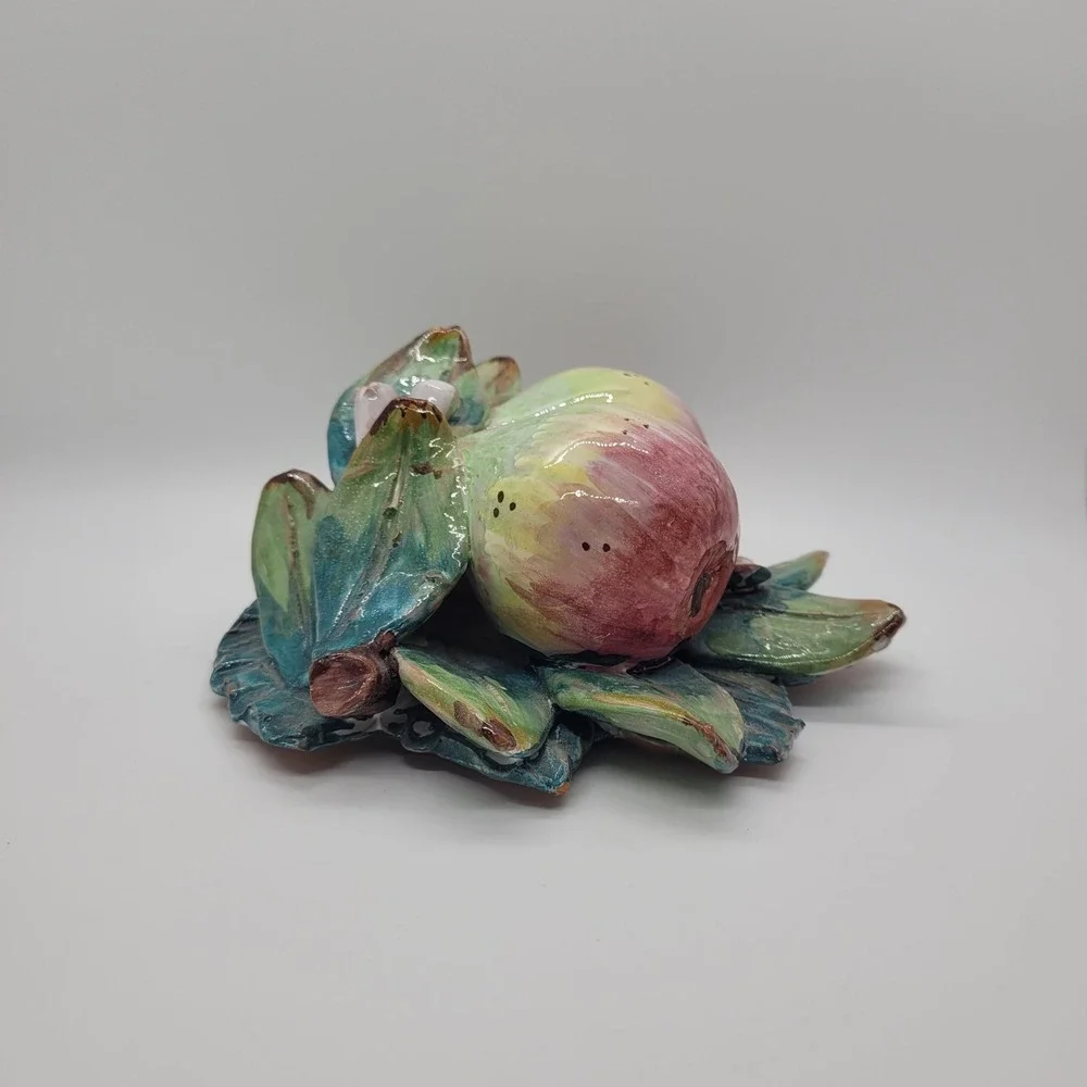 Ceramiche Perconte Sciacca Italy Ceramic Figs Fruit Wall Plaque 3D Decor‎